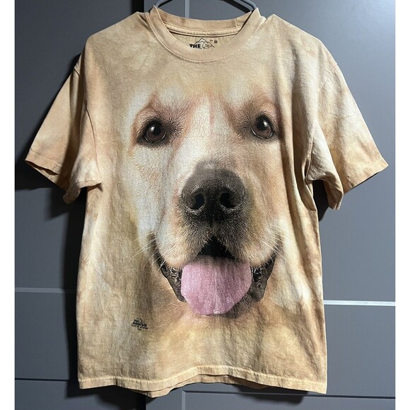 2014 The Mountain Mens Dog Print T-Shirt Golden Retriever Size Medium - Picture 1 of 4